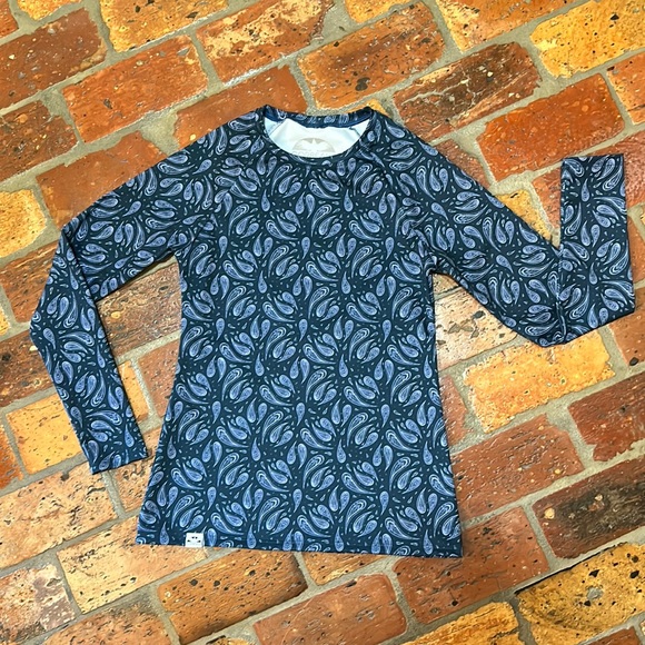 Corbeaux Base Layer Paisley print pull over top szS - Picture 1 of 8